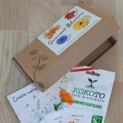 Blumensamen-Set Gourmet Blumen, Essbar, Bienenfreundlich, Dekorativ -Compo Verkäufe 0710403583 Blumensamen Set Gourmet Blumen 4essbare Sorten mit organ Duenger 3 60482